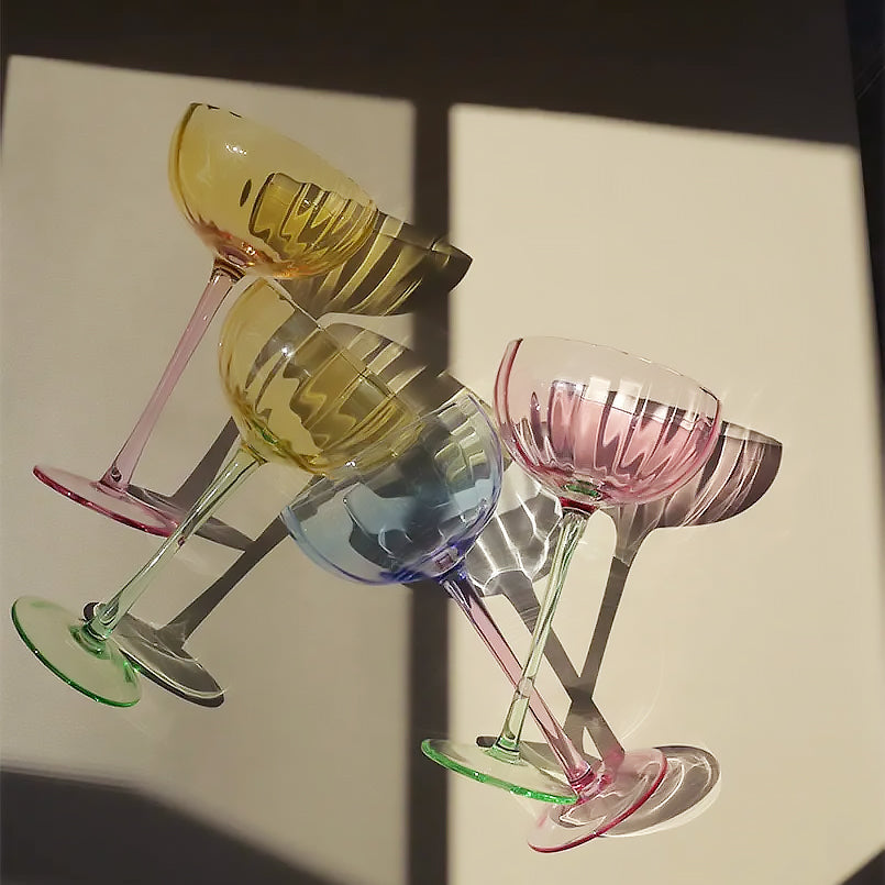 Pumpkin-Shaped Colored Crystal Champagne Glasses