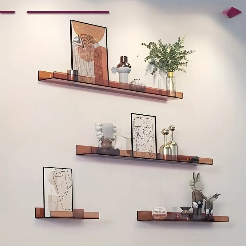 Industrial Blue Floating Wall Shelf with Easy Installation