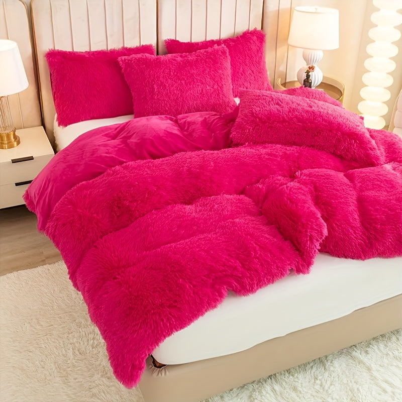 Ultra Soft Plush Duvet Cover Set with Zipper Closure