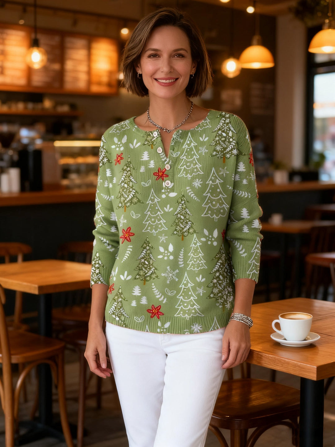 Sofie | Christmas Knit Sweater with Buttons