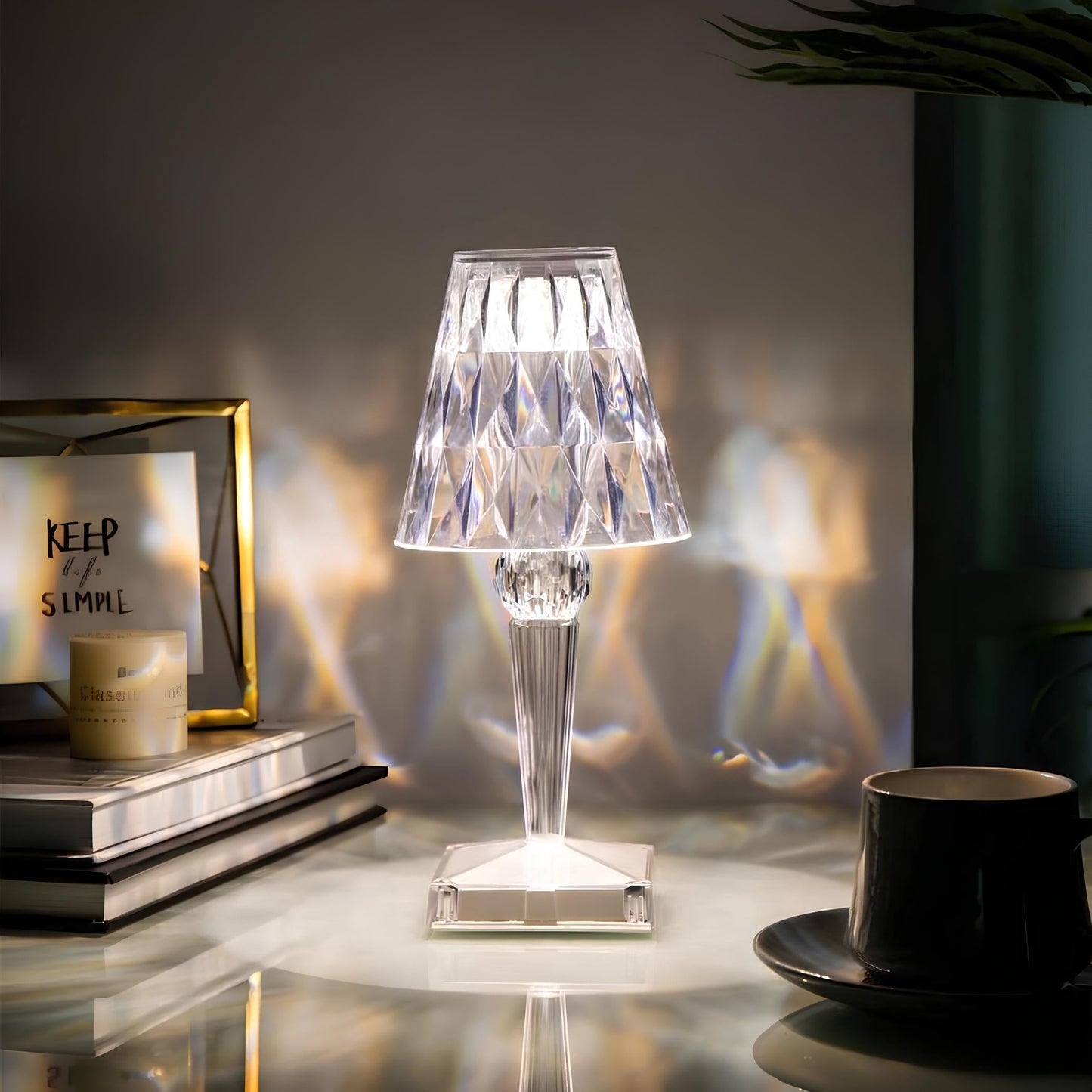 Rechargeable Crystal-Effect Touch Control Table Lamp