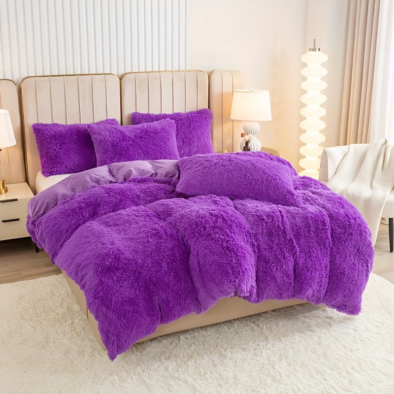 Ultra Soft Plush Duvet Cover Set with Zipper Closure