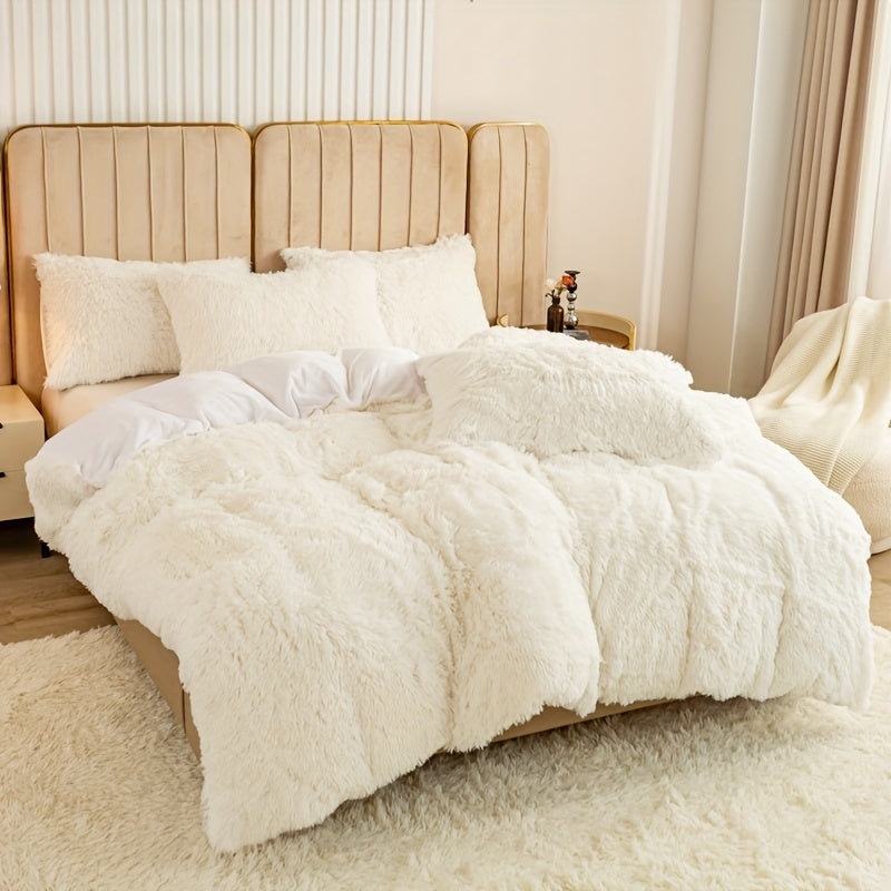 Ultra Soft Plush Duvet Cover Set with Zipper Closure