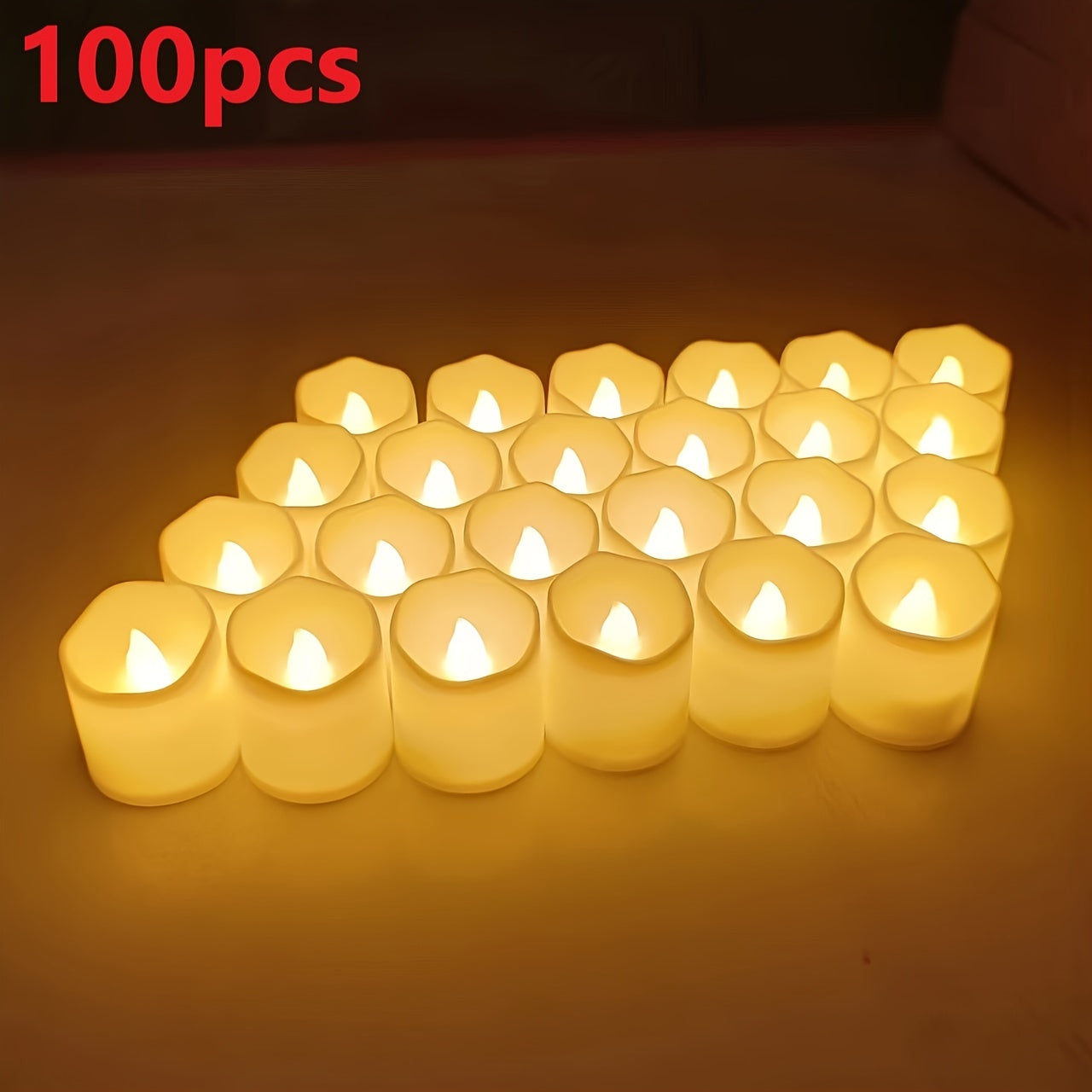 Flameless LED Tealights - Battery-Operated Flickering Candles for Weddings and Events