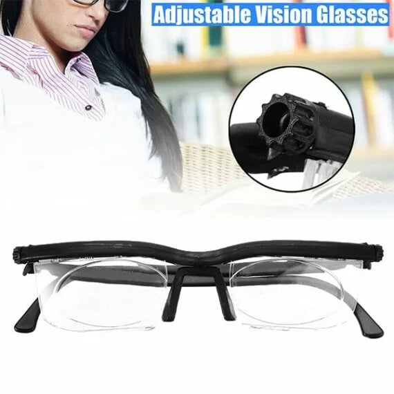Adjustable Focus Reading Glasses for Near and Far Vision
