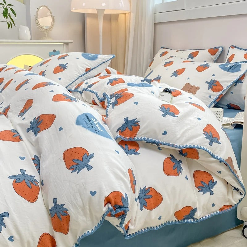 Floral Duvet Cover Bedding Set with Pillowcases