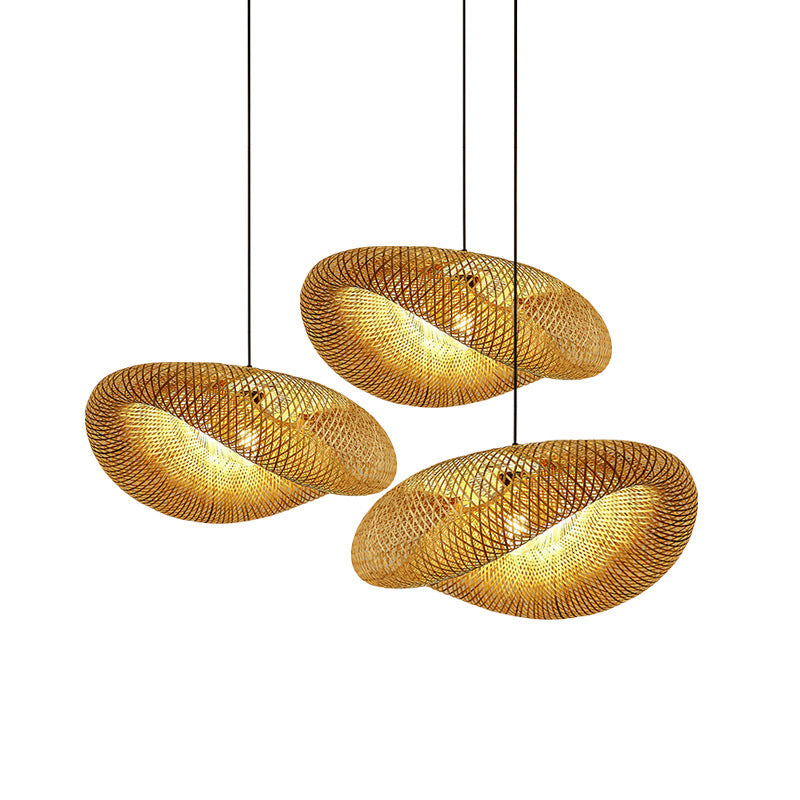 Rattan Woven Bamboo Pendant Light - LED Ceiling Fixture