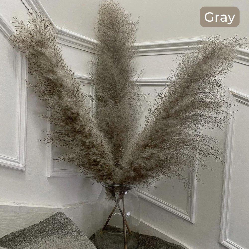 Natural Dried Pampas Grass Bouquet 80 cm - Fluffy White Beige Gray Feathers