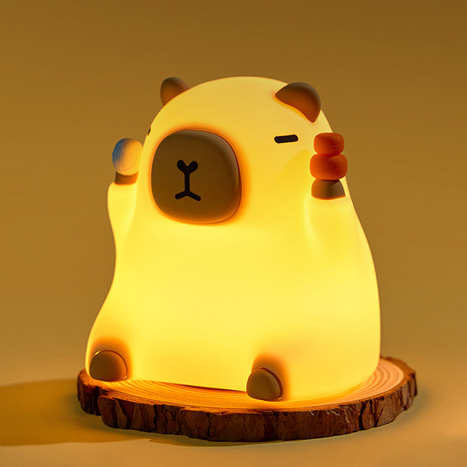 Capybara Squishy Night Light with Touch Activation and Timer