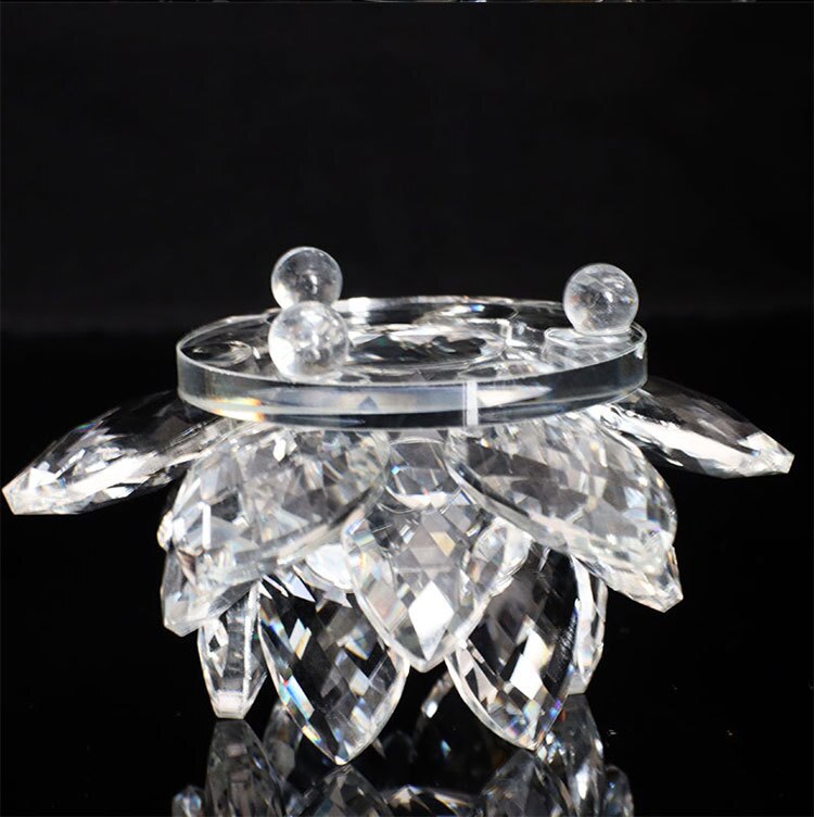 80mm Crystal Lotus Flower Feng Shui Ornament
