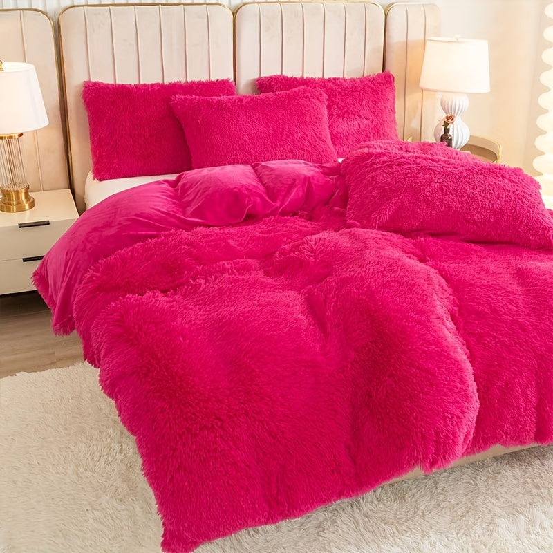 Ultra Soft Plush Duvet Cover Set with Zipper Closure