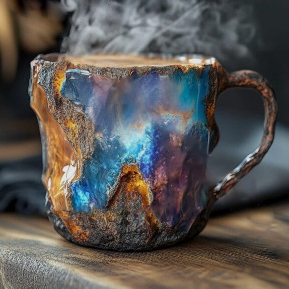 Handmade Mineral Crystal Coffee Mugs | Insulating & Microwave Safe | 350–450 ml
