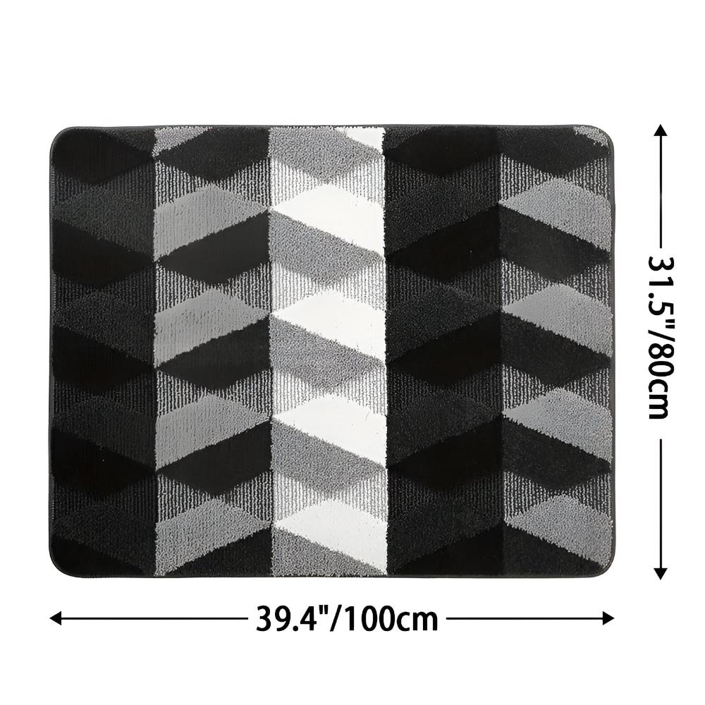Soft Microfiber Non-Slip Geometric Entryway Rug