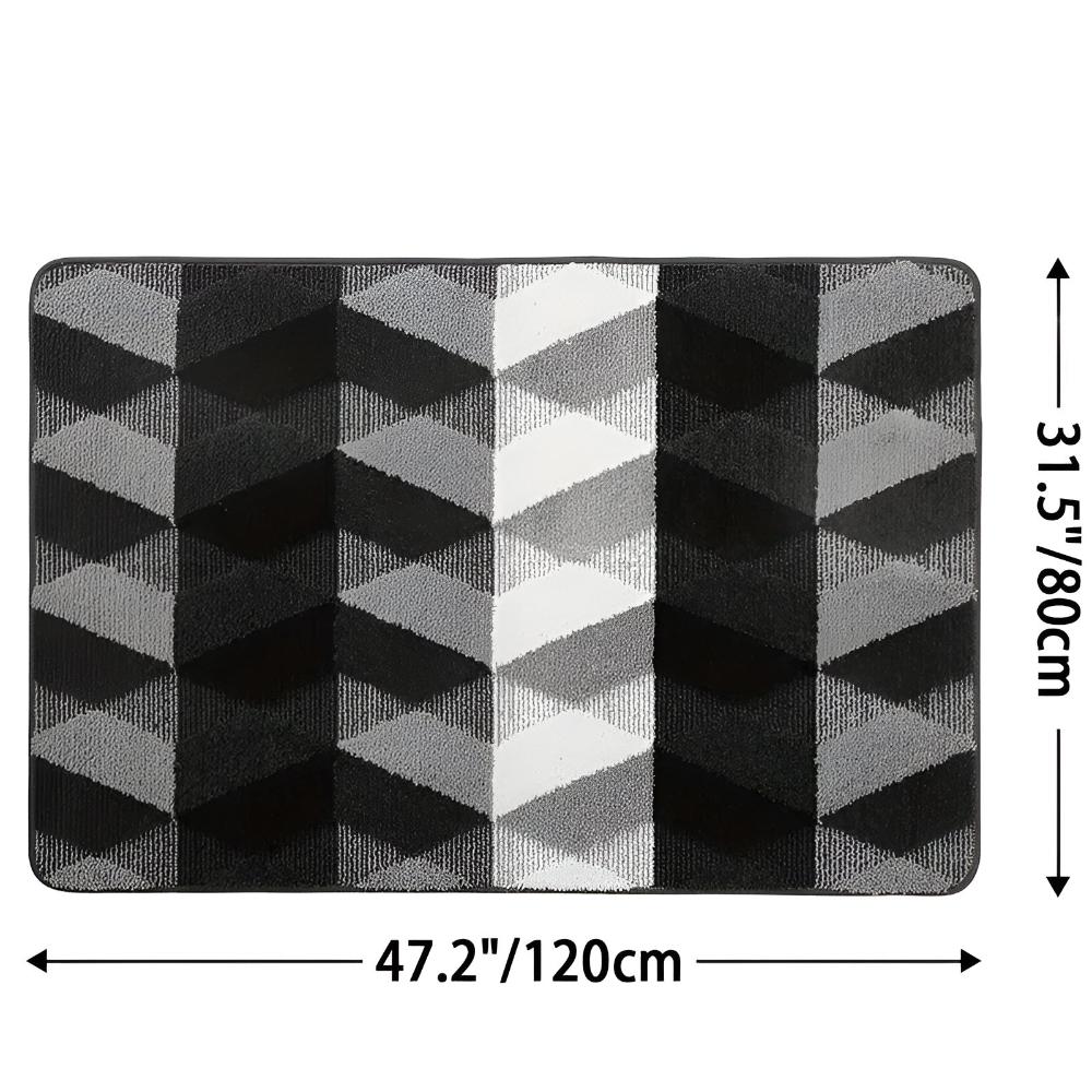 Soft Microfiber Non-Slip Geometric Entryway Rug