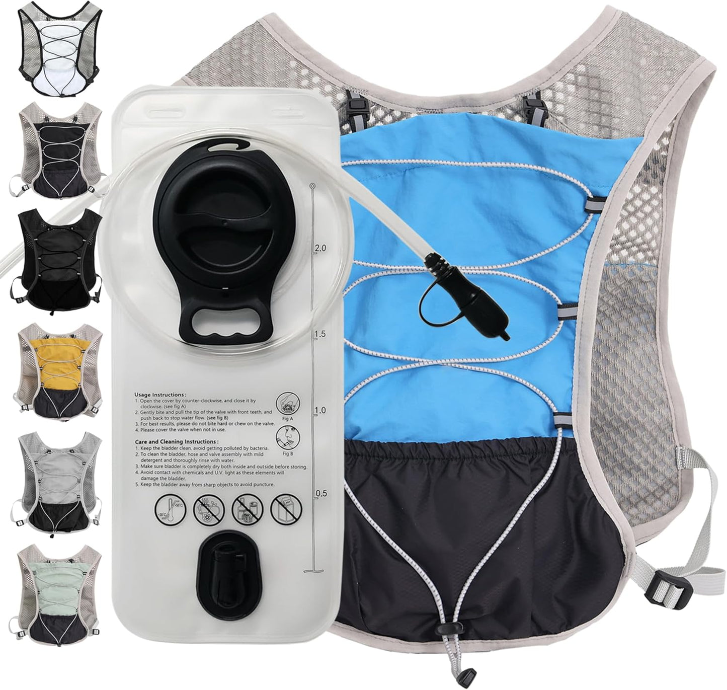 Ultra-Light Hydration Running Vest with 2L Bladder