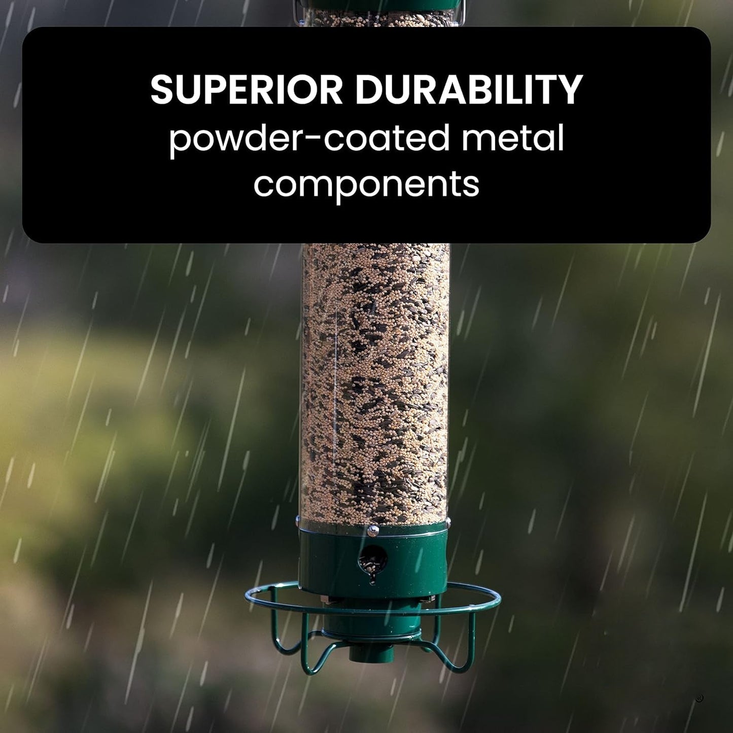 Squirrel-Proof Metal Wild Bird Feeder with Weight-Activated Perch