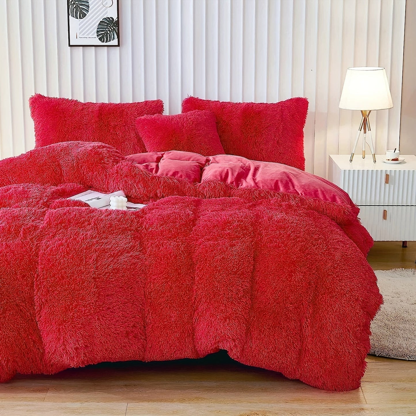 Ultra Soft Plush Duvet Cover Set with Zipper Closure