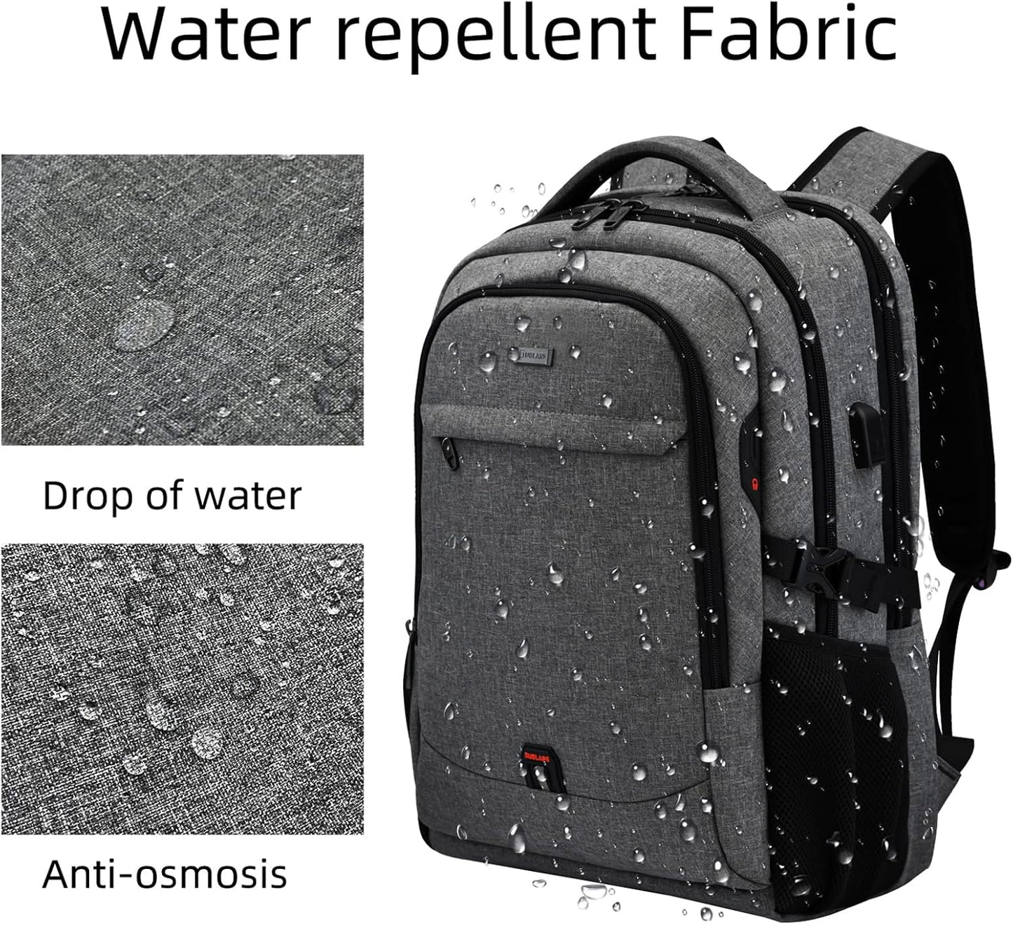Water-Resistant Laptop Backpack with USB Port and Anti-Theft Design