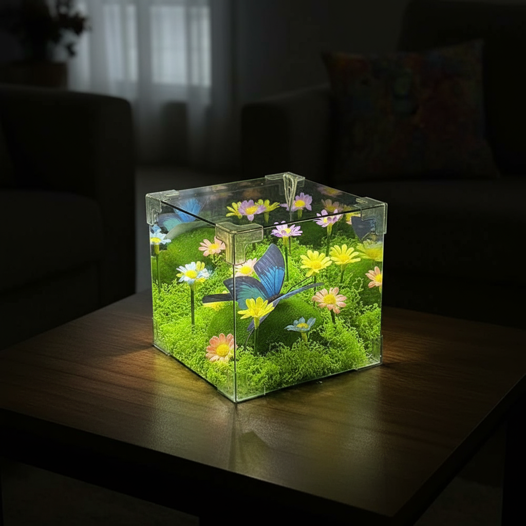 LED Butterfly Cube Night Light Decor