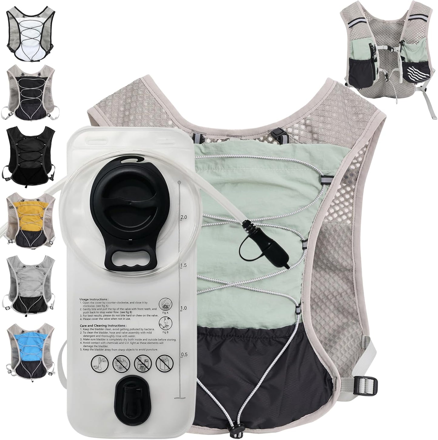 Ultra-Light Hydration Running Vest with 2L Bladder