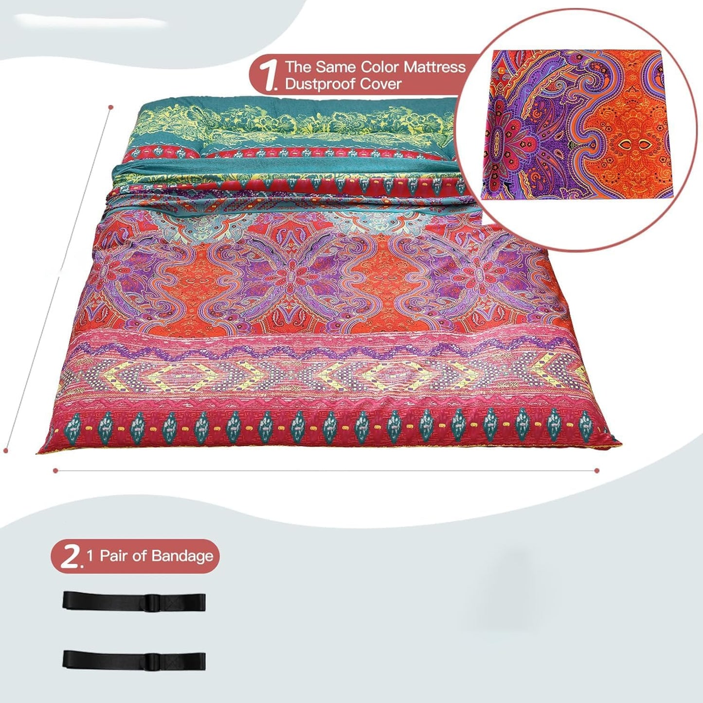Foldable Japanese Futon Mattress with Memory Foam Support