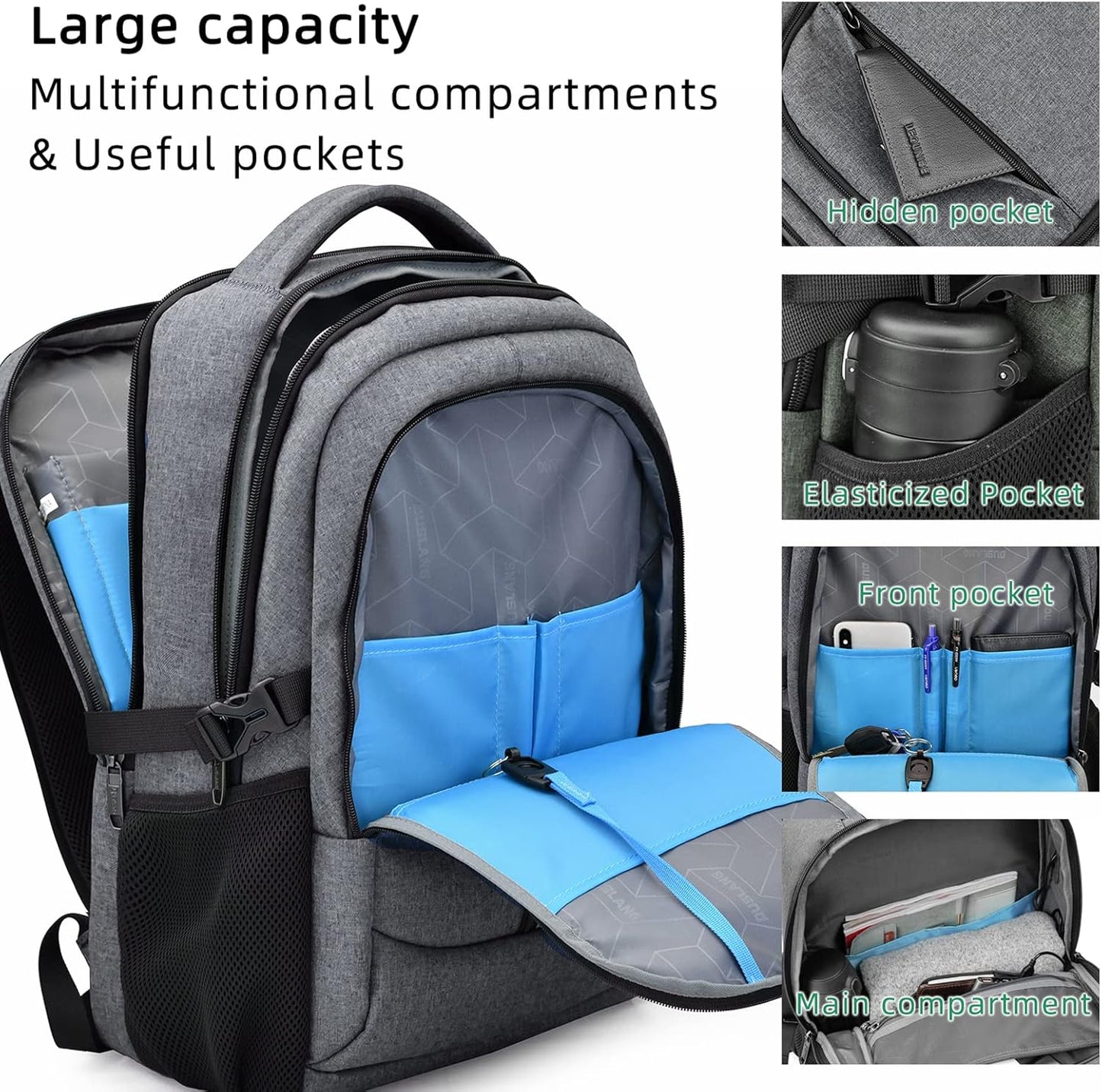 Water-Resistant Laptop Backpack with USB Port and Anti-Theft Design