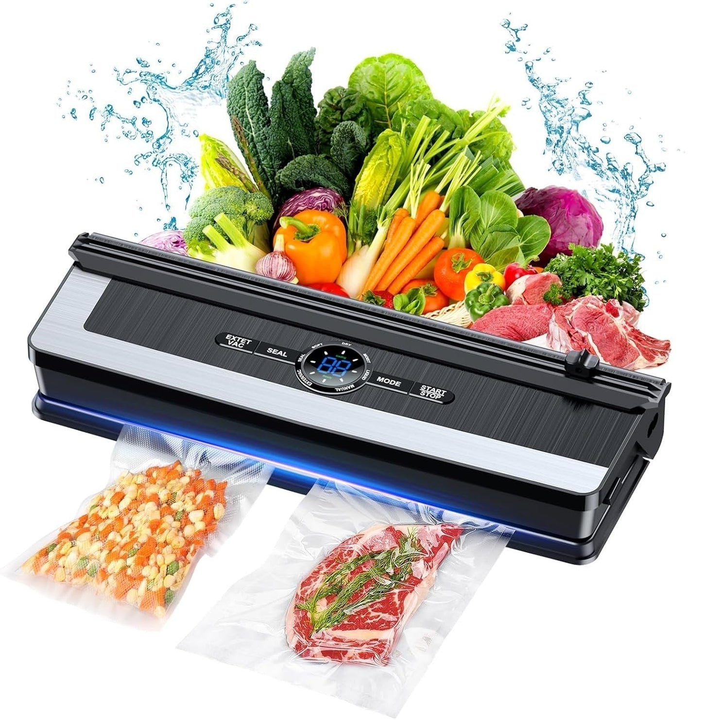 8-in-1 Vacuum Sealer with Built-in Cutter and 15 Bags