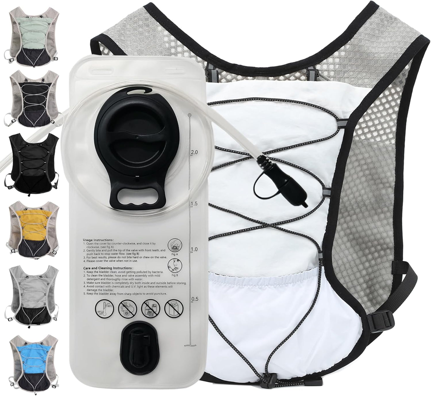 Ultra-Light Hydration Running Vest with 2L Bladder