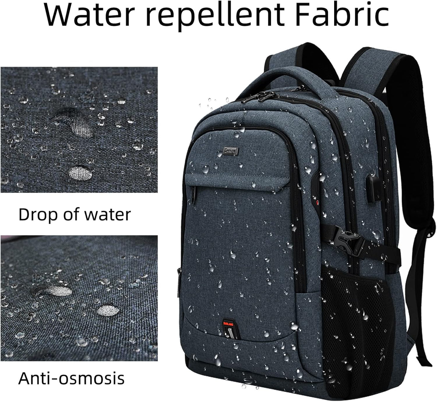 Water-Resistant Laptop Backpack with USB Port and Anti-Theft Design