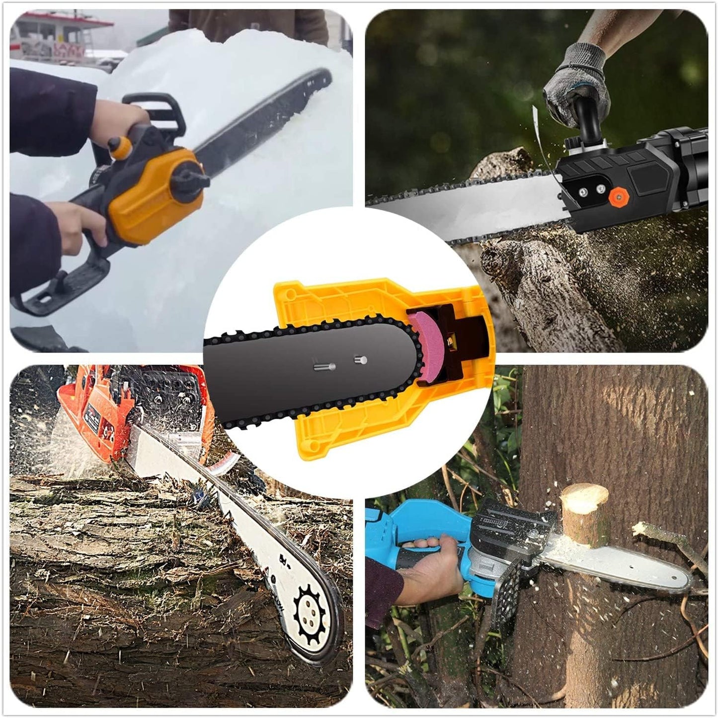 Chainsaw Chain Sharpener with Quick Sharpening Attachment