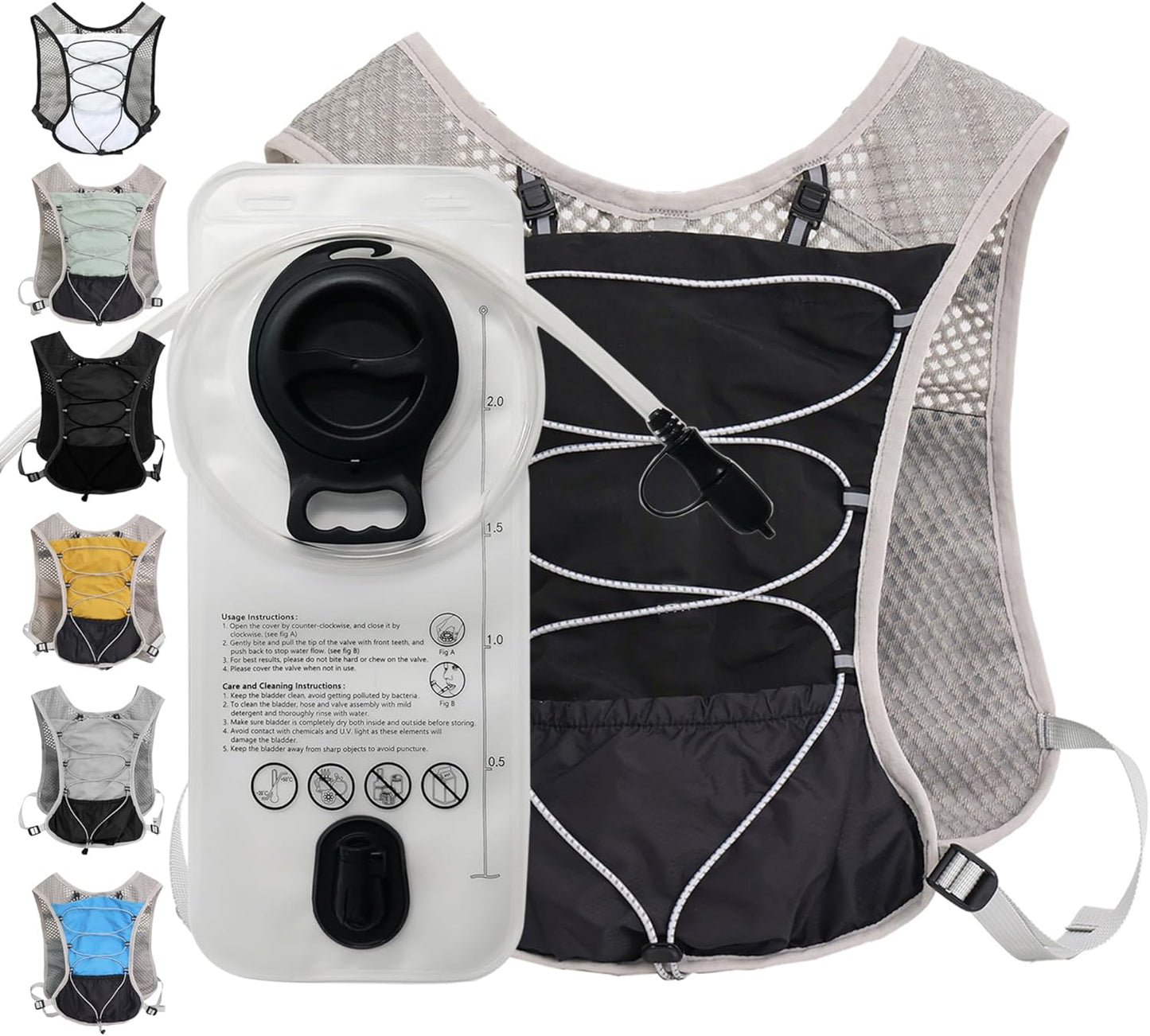 Ultra-Light Hydration Running Vest with 2L Bladder