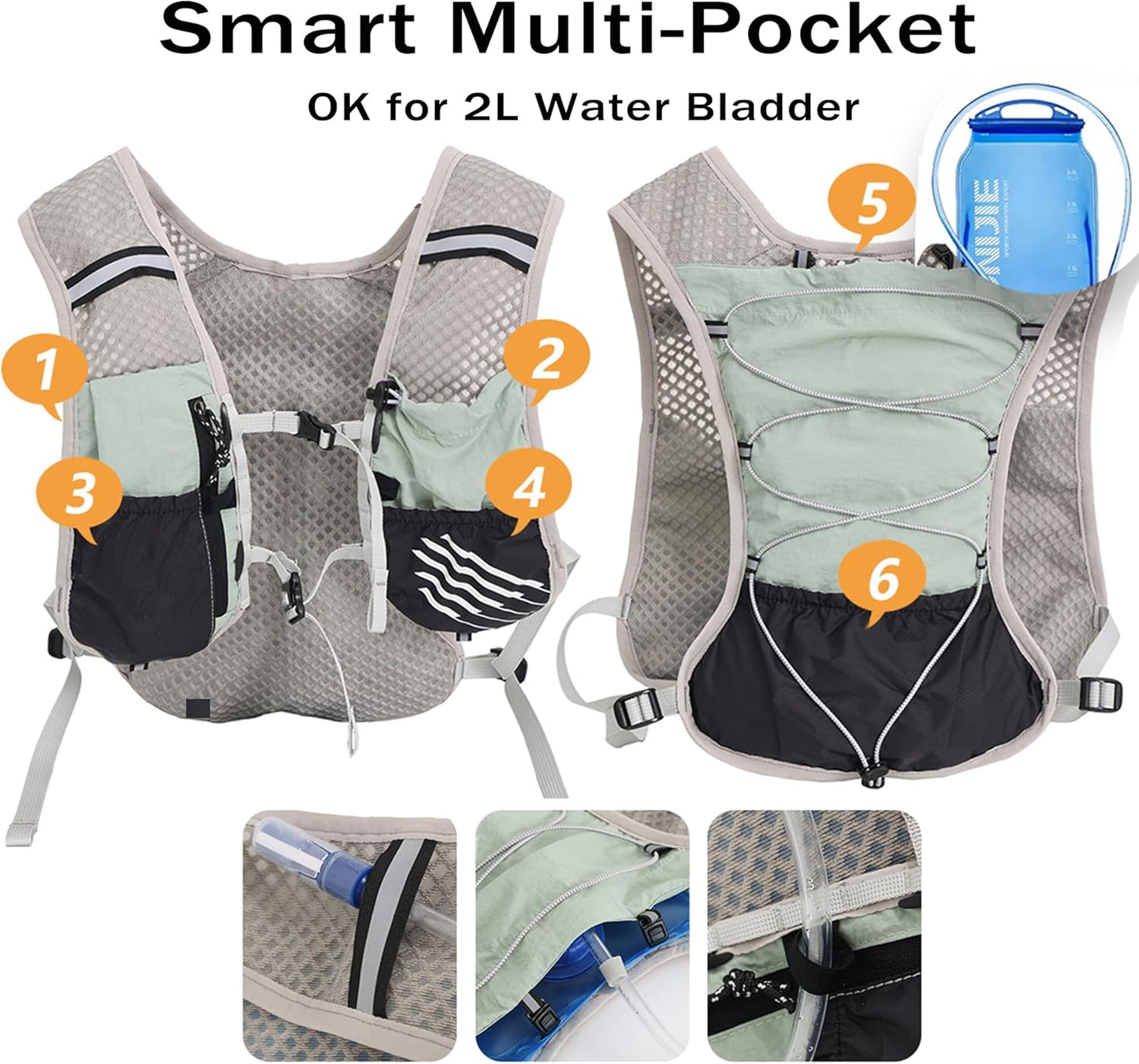 Ultra-Light Hydration Running Vest with 2L Bladder