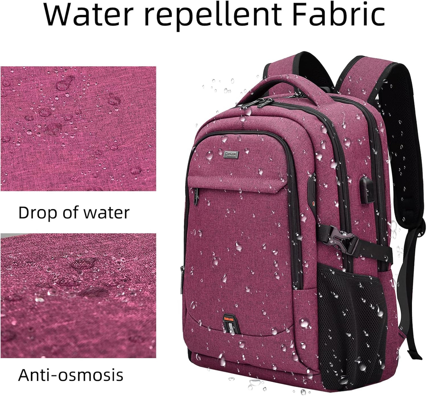 Water-Resistant Laptop Backpack with USB Port and Anti-Theft Design