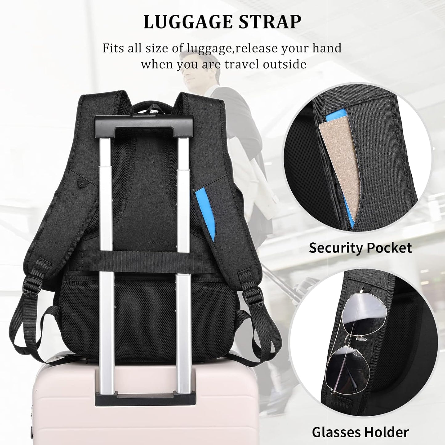 Water-Resistant Laptop Backpack with USB Port and Anti-Theft Design