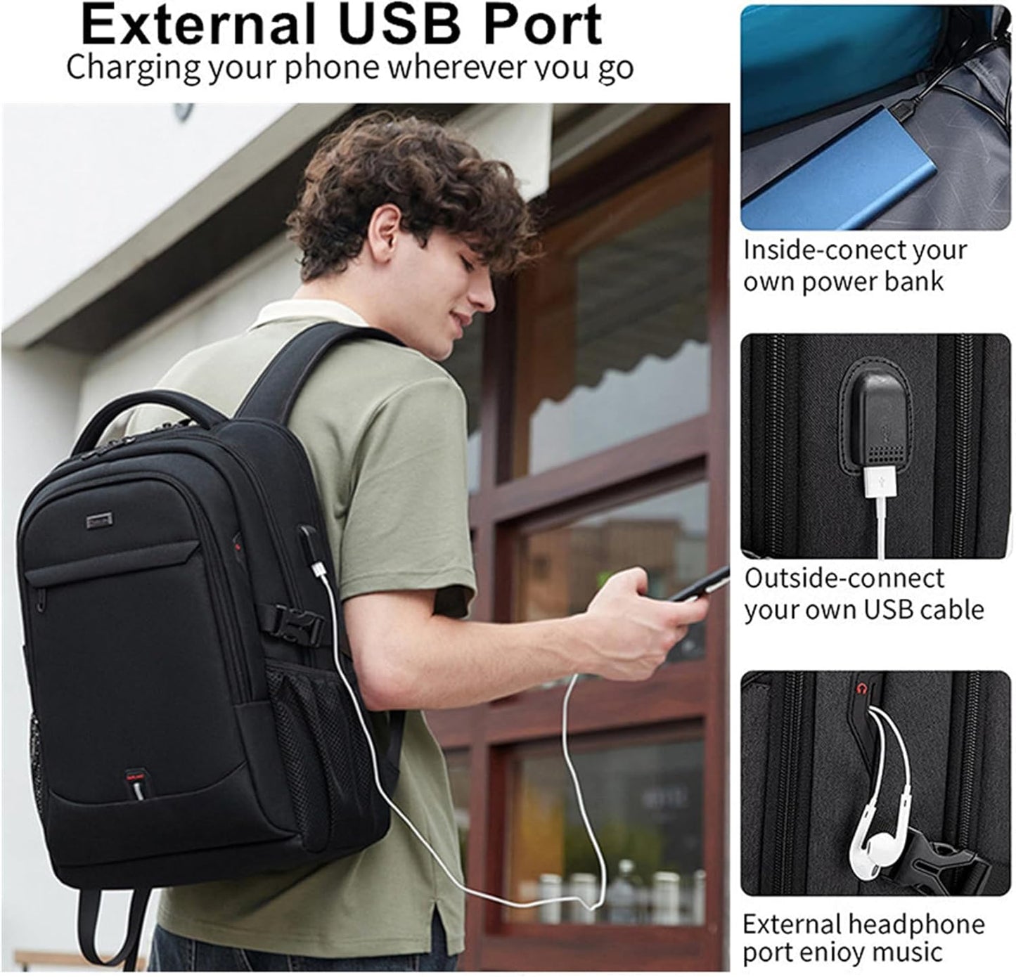 Waterproof Laptop Backpack with Organised Compartments for Travel and Work