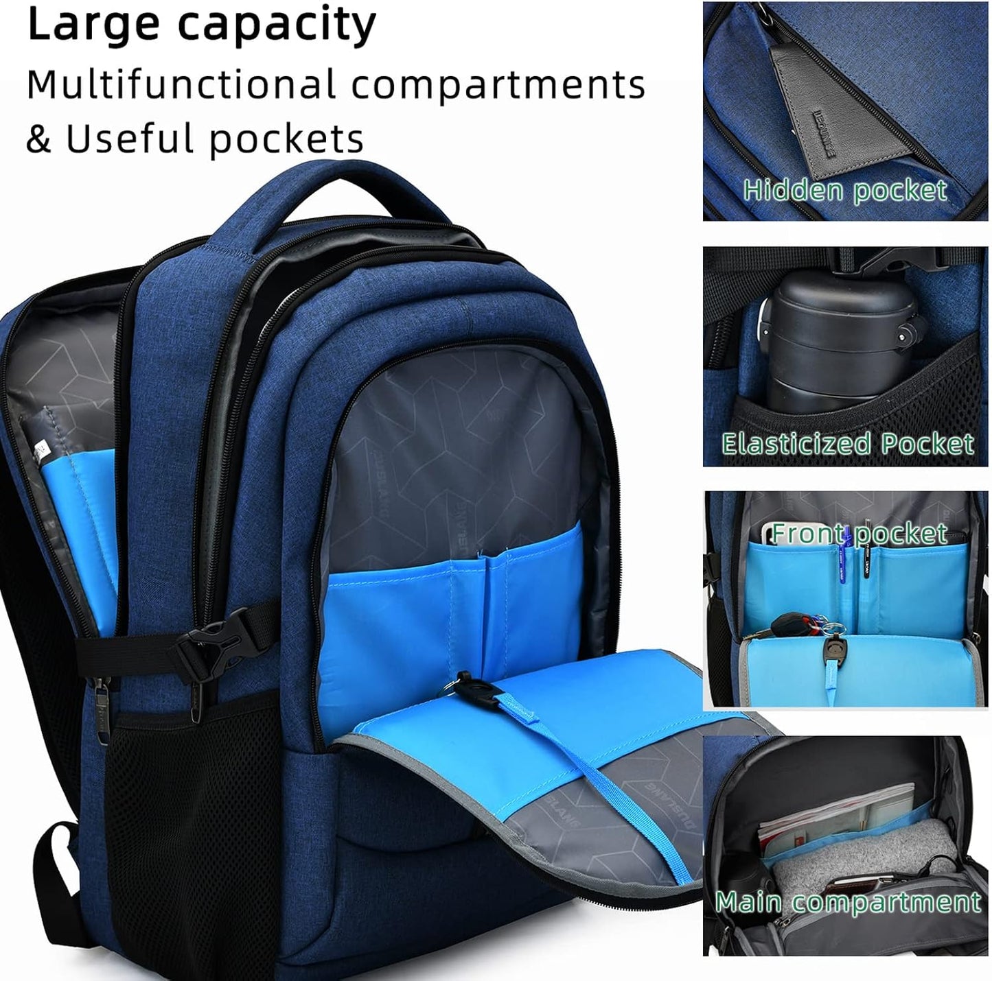 Water-Resistant Laptop Backpack with USB Port and Anti-Theft Design
