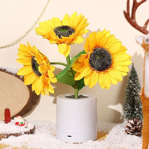 Sunflower LED Table Lamp with Rechargeable Battery
