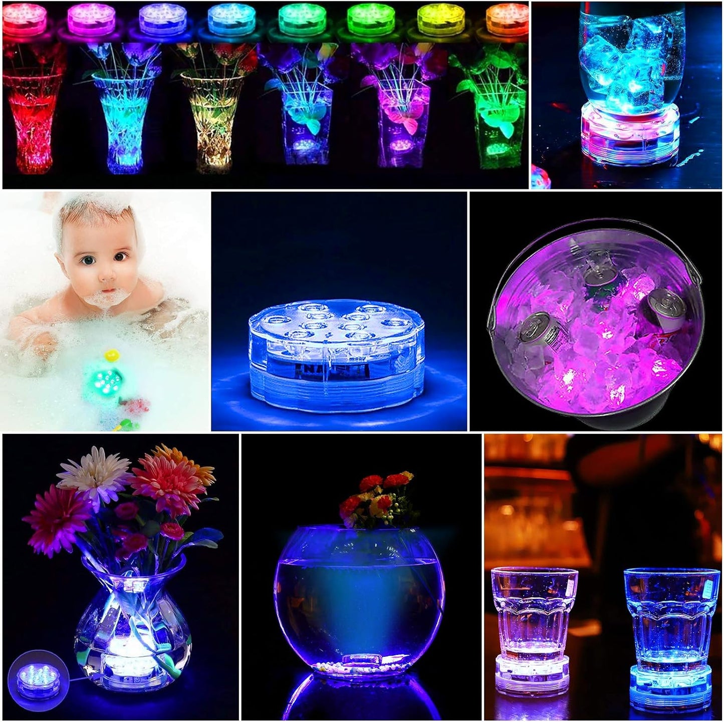 RGB Underwater Pool Lights with Remote Control and 10 LEDs