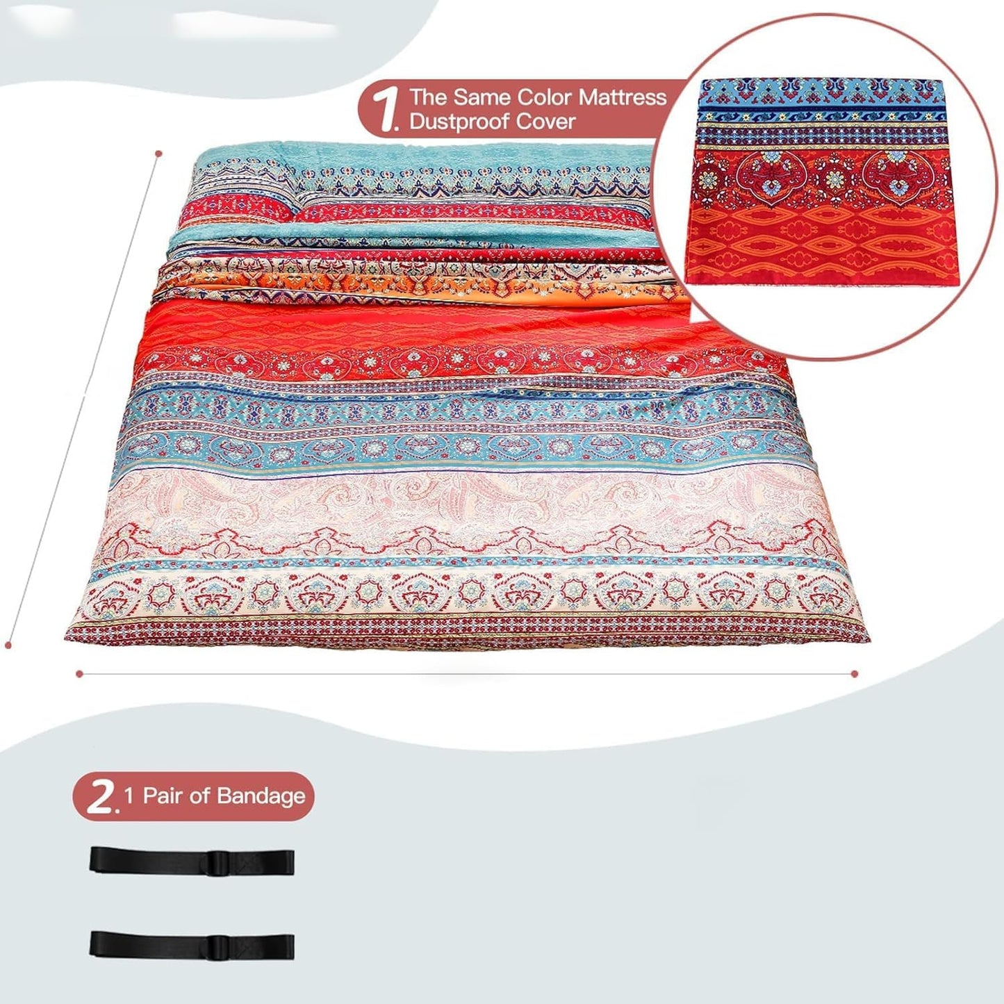 Foldable Japanese Futon Mattress with Memory Foam Support