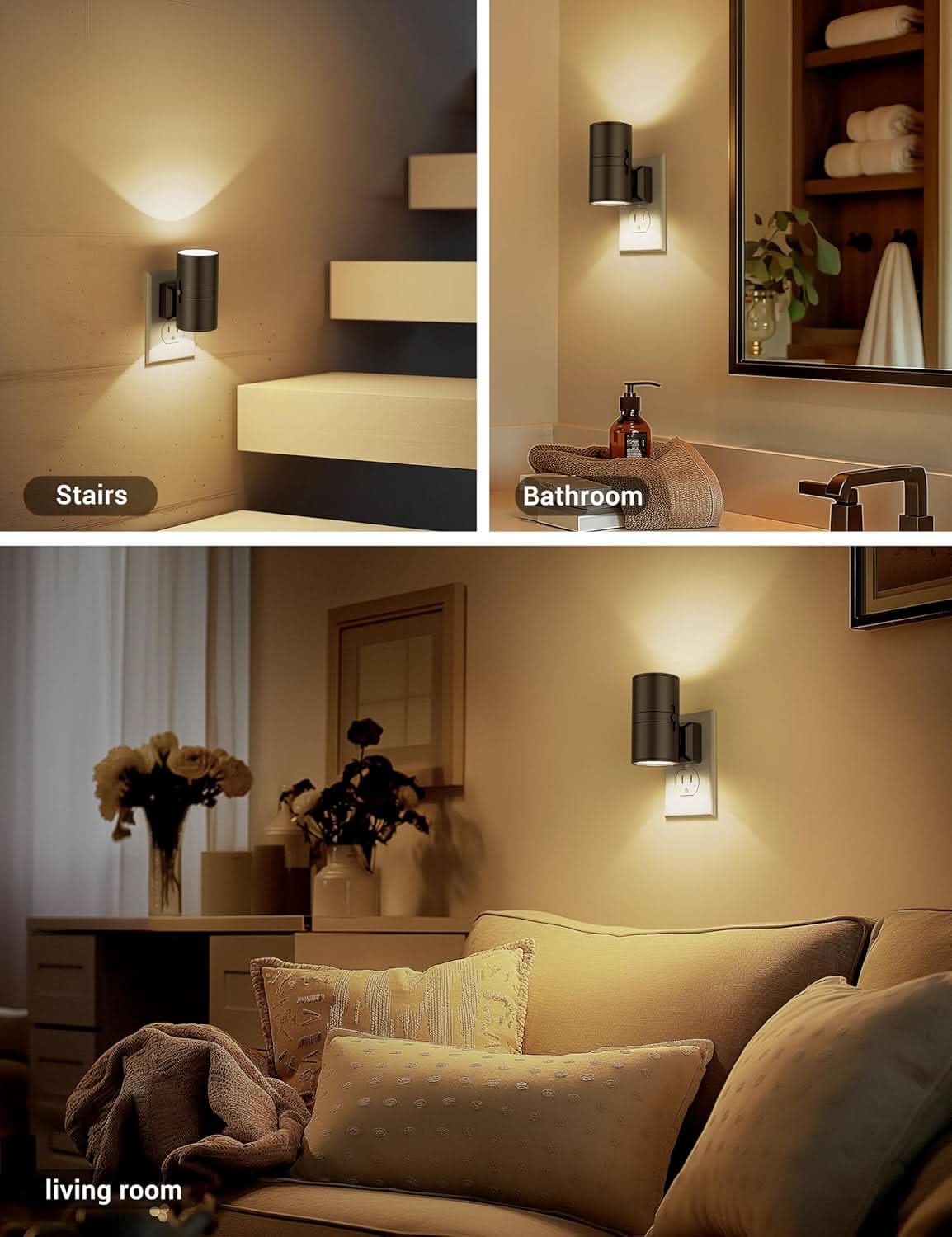 LED Night Light with Twilight Sensor, Glare-Free, Energy-Efficient, Modern Design