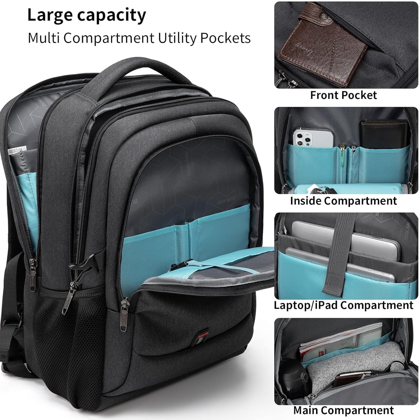 Water-Resistant Laptop Backpack with USB Port and Anti-Theft Design