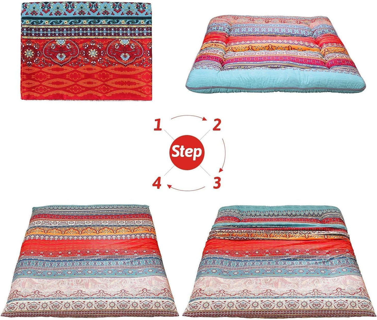 Foldable Japanese Futon Mattress with Memory Foam Support