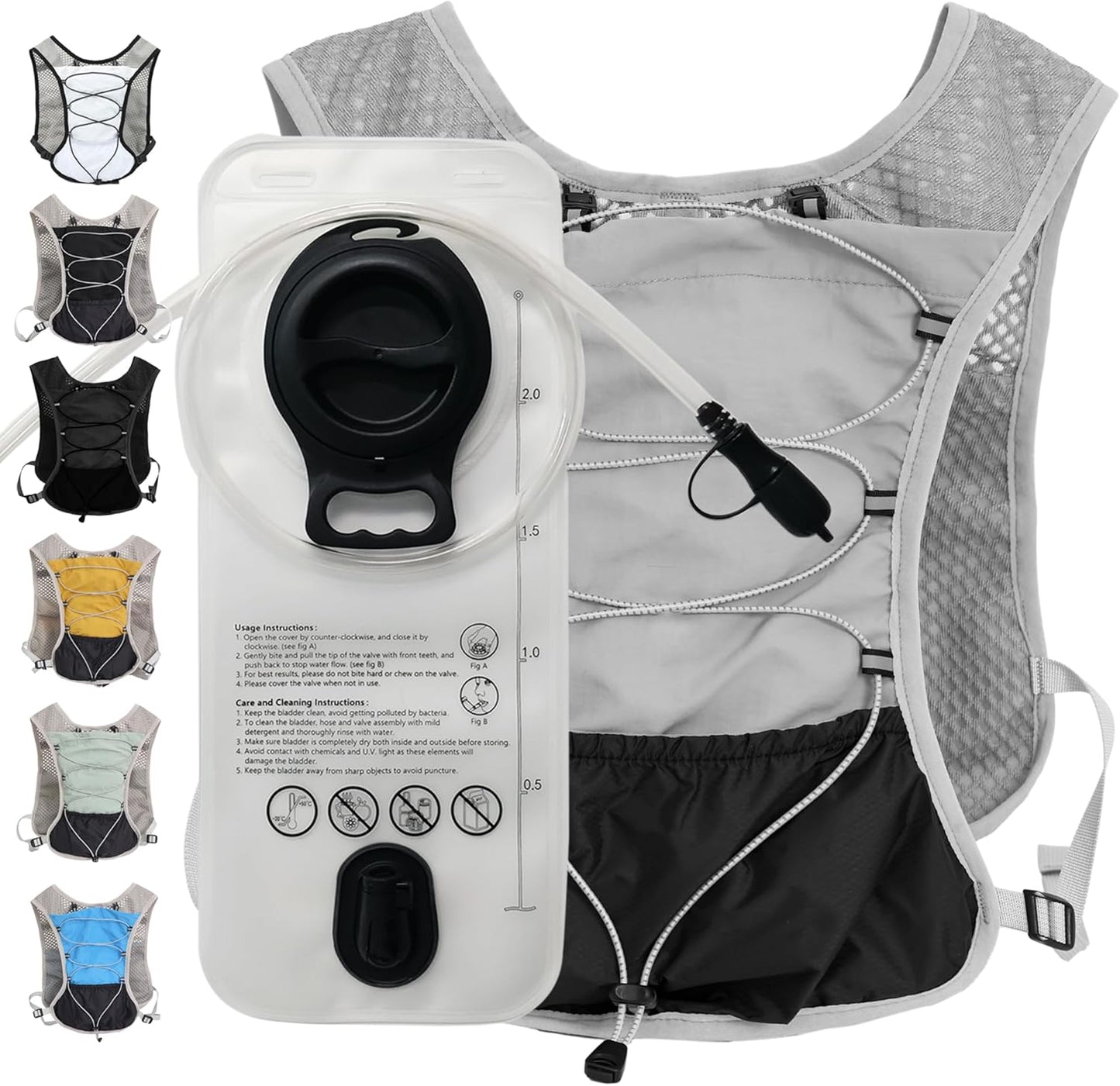 Ultra-Light Hydration Running Vest with 2L Bladder