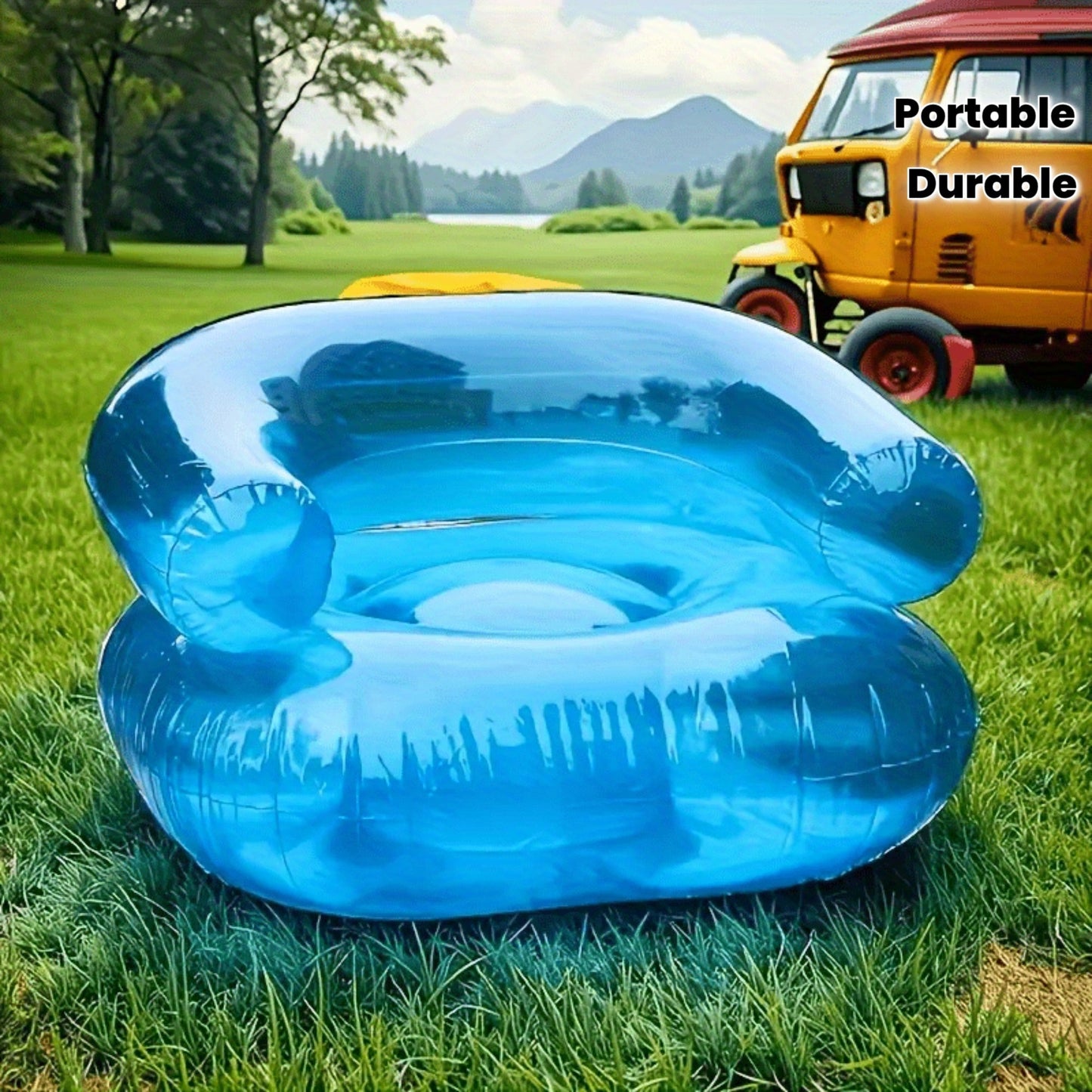 Transparent Inflatable Chair for Adults with Comfortable Cushion