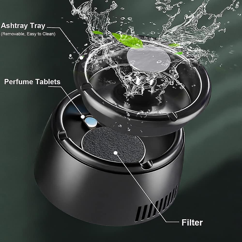 Odorless Portable Smoke-Free Ashtray with Scent Filter