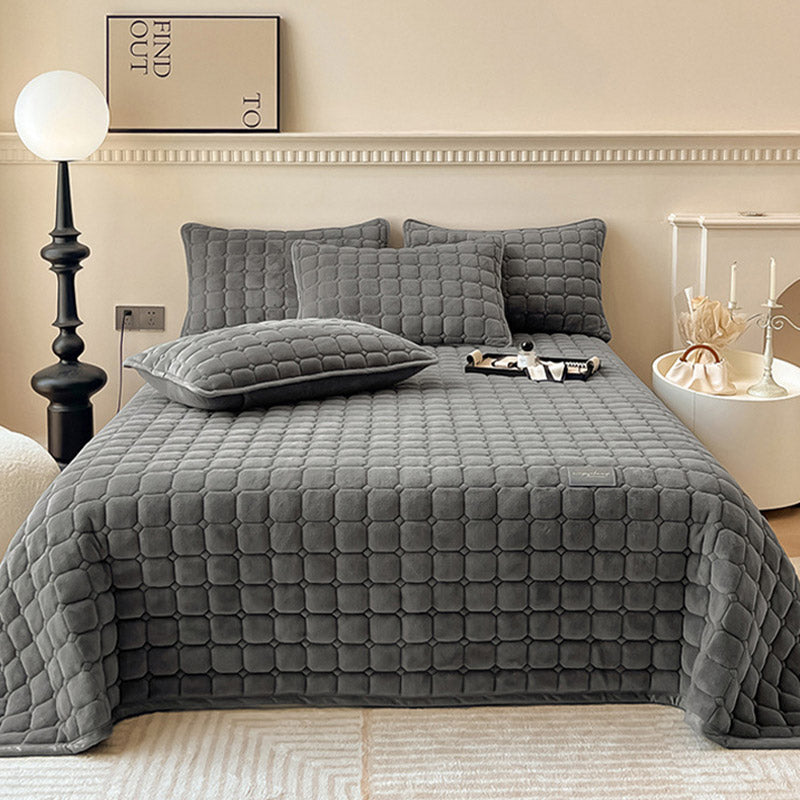 Plush Square Textured Throw Blanket – Soft Cozy Sofa and Bed Cover