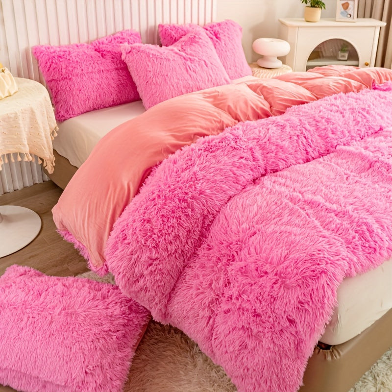 Ultra Soft Plush Duvet Cover Set with Zipper Closure