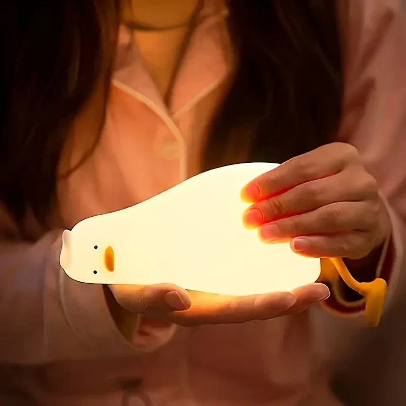 Duck-Shaped Silicone Night Lamp with Adjustable LED Light