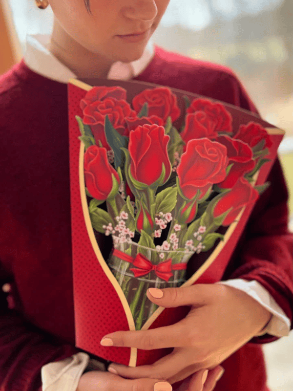 Realistic Pop-up Flower Art with Free Greeting Card