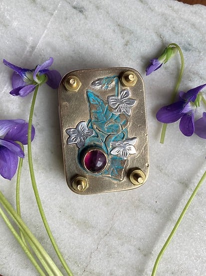 Mini Flower Press with Brass and Silver Details - Portable Botanical Keepsake Maker